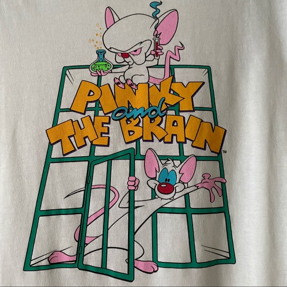 VINTAGE PINKY AND THE BRAIN tee size M - Picture 2 of 4